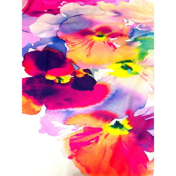 CCC Floral Pullover Watercolor Art Long Sleeve Blouse Classic Fit Size Large - Picture 6 of 6